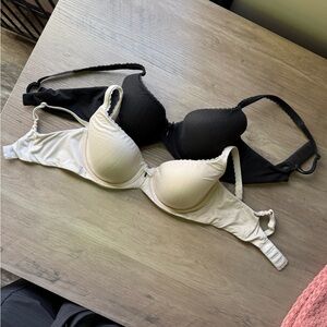 2 for $30 sale: Pair of body by Victoria lined Demi bras black pink 34C